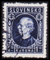 1942. SLOVENSKO Andrej Hlinka 1,30 K Perf 12½. (Michel 97) - JF545971 - Usati