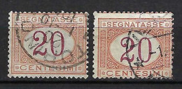 ITALIE Taxe Ca. 1870-1903: 2x Le YT 7 Obl., 2 Nuances - Taxe