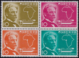 Albert Schweitzer, Medicine, Nobel Peace Winner, South Korea 1975 MNH 4v Blk - Albert Schweitzer