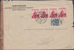 1942. SLOVENSKO 20 H + 4-stripe 1,20 Ks B. STIAVNICA On Cover (tears) To Praha Cancelled NOVY... (Michel 81+) - JF441424 - Briefe U. Dokumente