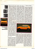 Feuillet De Magazine Volkswagen Golf 1975 - KFZ