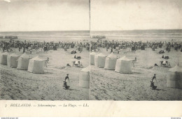 CPA Hollande-Scheveningue-La Plage-Carte Stéréoscopique-7      L2444 - Scheveningen