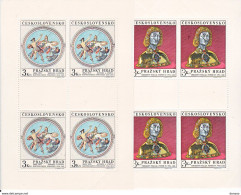 TCHECOSLOVAQUIE 1970 CHÂTEAU DE PRAGUE 2 BLOCS DE 4 Yvert 1787-1788, Michel 1943- 1944 KB NEUF** MNH - Unused Stamps