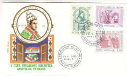 Vatican - Lettre FDC De 1975 - Oblit Citta Del Vaticano - Pape - Bibliothèque - - Lettres & Documents