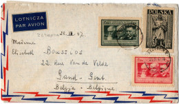 1, 7 POLAND, 1947, AIR MAIL, COVER TO BELGIUM (TOP LEFT CORNER OF THE BACK DAMAGED) - Andere & Zonder Classificatie