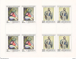 TCHECOSLOVAQUIE 1977 PEINTURES 5 FEUILLES DE 4 Yvert 2246-2250, Michel 2413-2417 KB NEUF** MNH Cote 62,50 Euros - Neufs