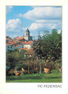 32 - Vic-Fezensac - Vue Générale - L'église Et La Place - Poules - CPM - Voir Scans Recto-Verso - Vic-Fezensac