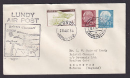 Flugpost Brief Air Mail Bund MIF Heuss Auf Tollem Beleg LUNDY AIR POST Plus ZUF - Briefe U. Dokumente