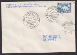 Flugpost Brief Air Mail SAS Strømfjord Kastrup Kangerlussuaq Grönland Nach - Cartas & Documentos