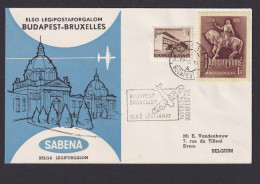 Flugpost Brief Air Mail Ungarn Sabena Budapest Brüssel Belgien Sehr Schönes - Lettres & Documents