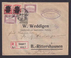 Briefmarken Ungarn R Brief Budapest Wuppertal Barmen Rittershausen 26.3.1920 - Brieven En Documenten