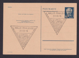 DDR Ganzsache Pieck P 51 A 01 Antwort Mit Tollem SST Halle Sowjetunion Neuerer - Postkaarten - Gebruikt