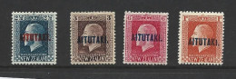 Aitutaki 1917 - 1918 Overprints On NZ KGV Perf 14 X 14.5 Set Of 4 FM - Aitutaki