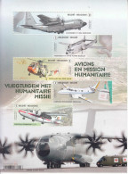 2022 Belgium Humanitarian Missions Aviation Airplanes Helicopters Miniature Sheet Of 5 MNH  @ BELOW FACE VALUE - Neufs