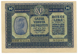 10 LIRE CASSA VENETA DEI PRESTITI OCCUPAZIONE AUSTRIACA 02/01/1918 SPL - Besetzung Venezia