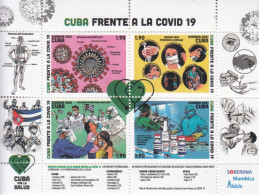 2021 Cuba COVID 19 Health Medicine Miniature Sheet Of 4 MNH - Neufs