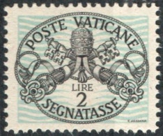 Vatican 1945, Postage Due 2 L With Wide Blue  Lines 1 Value Mi P11-xII  MNH - Portomarken