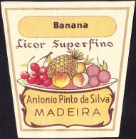 Old Liquor Label, Portugal - BANANA. Licor Superfino. Funchal, Madeira Island - Alcools & Spiritueux