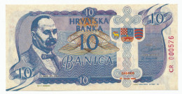 CROATIA, HRVATSKA - 10 Banica Proposal Propaganda Banknote 1991, UNC. (C022) - Croacia