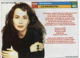 *Fiches Souple STAR Club - Portrait Chanteur Avec Chanson - Sara MANDIANO (recto) Et Les REMBRANTS (verso) - Altri & Non Classificati