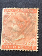 JAMAICA  SG 11  4d Brown Orange Wmk CC Crown FU - Jamaïque (...-1961)