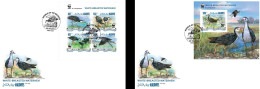Maldives 2013, Animals, WWF, Birds, 4val In BF +BF IMPERFORATED In 2FDC - Gru & Uccelli Trampolieri