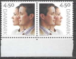 Denmark Danmark Dänemark 2004 Royal Wedding Frederik Mary Mi. No. 1370+1369 Pair ** MNH Postfr. Very Rare This Pair !! - Ungebraucht