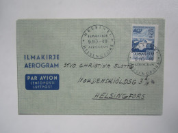 1949 FINLAND HELSINKI AEROGRAM - Covers & Documents