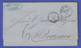 Preußen Brief Mit Einkreis-O BREMEN Nach Bordeaux 1867 - Autres & Non Classés