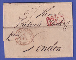 Vorphila-Brief Mit Zweikreis-O FRANKFURT Nach London 1827 - Autres & Non Classés