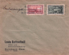 Louis GOTTSCHALL Sulzbach Saar .  50c Et 15c 1935 + Tampon Heute Volksabstummung Im Saargebiet - Otros & Sin Clasificación