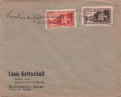 Louis GOTTSCHALL Sulzbach Saar .  20c Et 40c 1935+ Tampon Heute Volksabstummung Im Saargebiet - Otros & Sin Clasificación