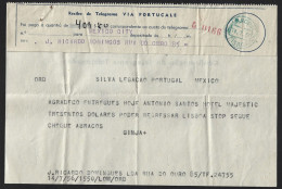 Recibo De Envio Telegrama Obliteração Da Rádio Marconi 1950. Receipt Sending A Telegram With Obliteration Radio Marconi - Cartas & Documentos