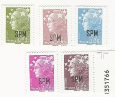 SPM-2010-Série Courante. Marianne De Beaujard - N° 967 à 971 ** - Unused Stamps