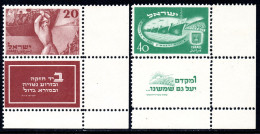 3073.ISRAEL 1950 INDEPENDANCE # 29-30 MNH,  HINGED IN MARGINS.SIGNED,VERY FINE AND VERY FRESH. - Nuevos (con Tab)