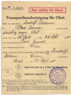 DOK49 ÖSTERREICH 1918 TRANSPORTBESCHEINIGUNG Für OBST Landesstelle Steiermark SIEHE ABBILDUNG - Austria