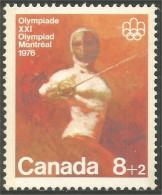 Canada 8c+2c Fleuret Escrime Fencing Fechten Esgrima Scherma Montreal 1976 MNH ** Neuf SC (CB-07b) - Nuovi