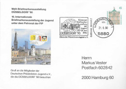 Postzegels > Europa > Duitsland > West-Duitsland >briefomslag Dússeldorf '90 (17350) - Sobres Privados - Usados