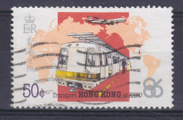 Hong Kong 1986 Mi. 487, 50c. Weltaustellung EXPO '86 U-Bahn, Flugzeug - Usati