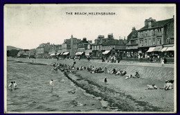Ref 1650 - Early Postcard - The Beach & Shops Helensburgh (No Barbed Wire) Dunbartonshire - Dunbartonshire
