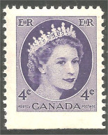 951 Canada 1954 #340a Queen Elizabeth Wilding Portrait Booklet Stamp 4c Violet MNH ** Neuf SC (458c) - Unused Stamps