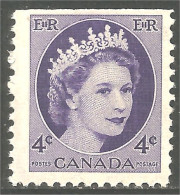 951 Canada 1954 #340a Queen Elizabeth Wilding Portrait Booklet Stamp 4c Violet MNH ** Neuf SC (458b) - Ongebruikt