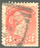 951 Canada 1870 Queen Victoria 3c Orange Montreal Print (352) - Used Stamps