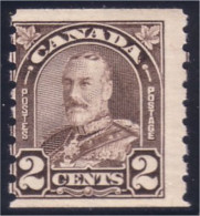 951 Canada George V Arch/Leaf 2c Brown Coil Roulette MNH ** Neuf SC (253) - Unused Stamps