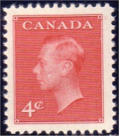 951 Canada 1950 George VI POSTES-POSTAGE Omitted 4c Carmine MNH ** Neuf SC (153) - Unused Stamps