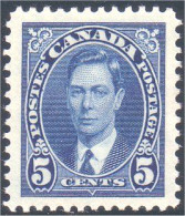 951 Canada 1937 George VI Mufti Issue 5c Bleu Blue MH * Neuf (115) - Neufs