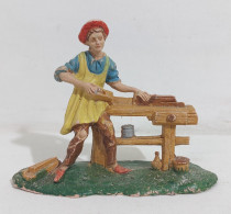 I117183 Pastorello Presepe - Statuina In Plastica - Falegname Con Tavolo - Kerstkribben