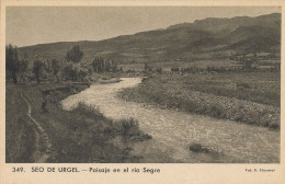 PAISAJE EN EL RIO SEGRE , CLAVEROL Nº 349  - SEO DE URGEL / SEU D'URGELL , T.P. NO CIRCULADA - Lérida