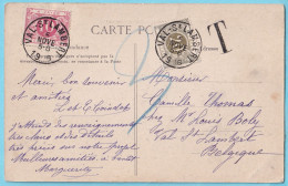 CP France CANY Sur La Durdent Affr Recto- Taxé 30 C VAL ST LAMBERT 5 XI 1906 - Brieven En Documenten