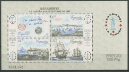 Spanien 1987 ESPAMER'87 La Coruna Postschiffe Block 30 Postfrisch (C91687) - Blocs & Feuillets